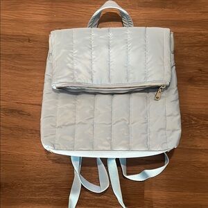 Light Blue Quilted Backpack